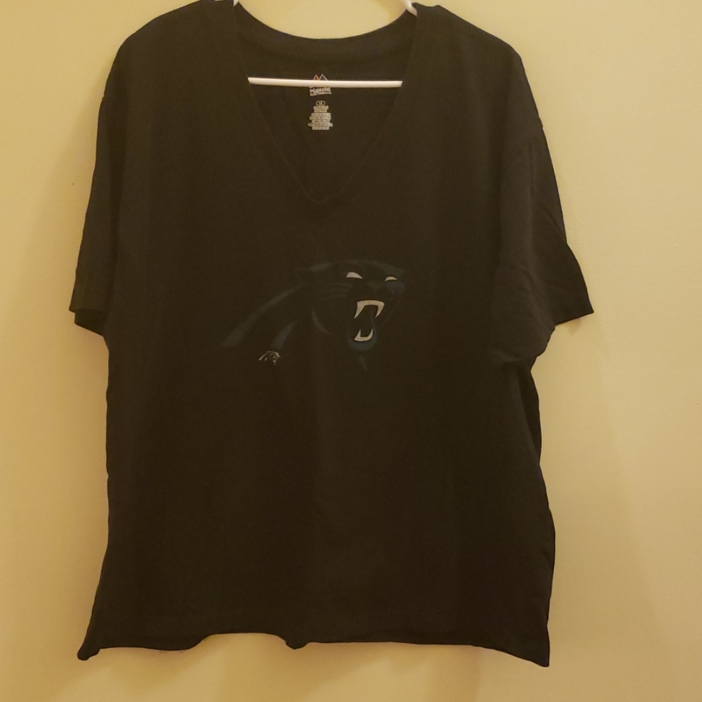 💙🖤🏈Carolina Panthers Short Sleeves Top Ladies Panthers Shirt Tee Size 1X